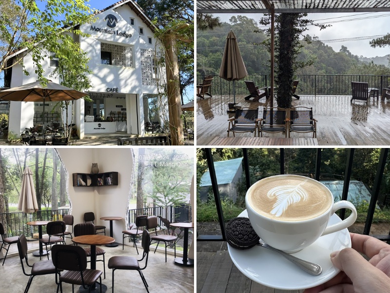 Mây bồng bềnh Măng Đen quán cà phê